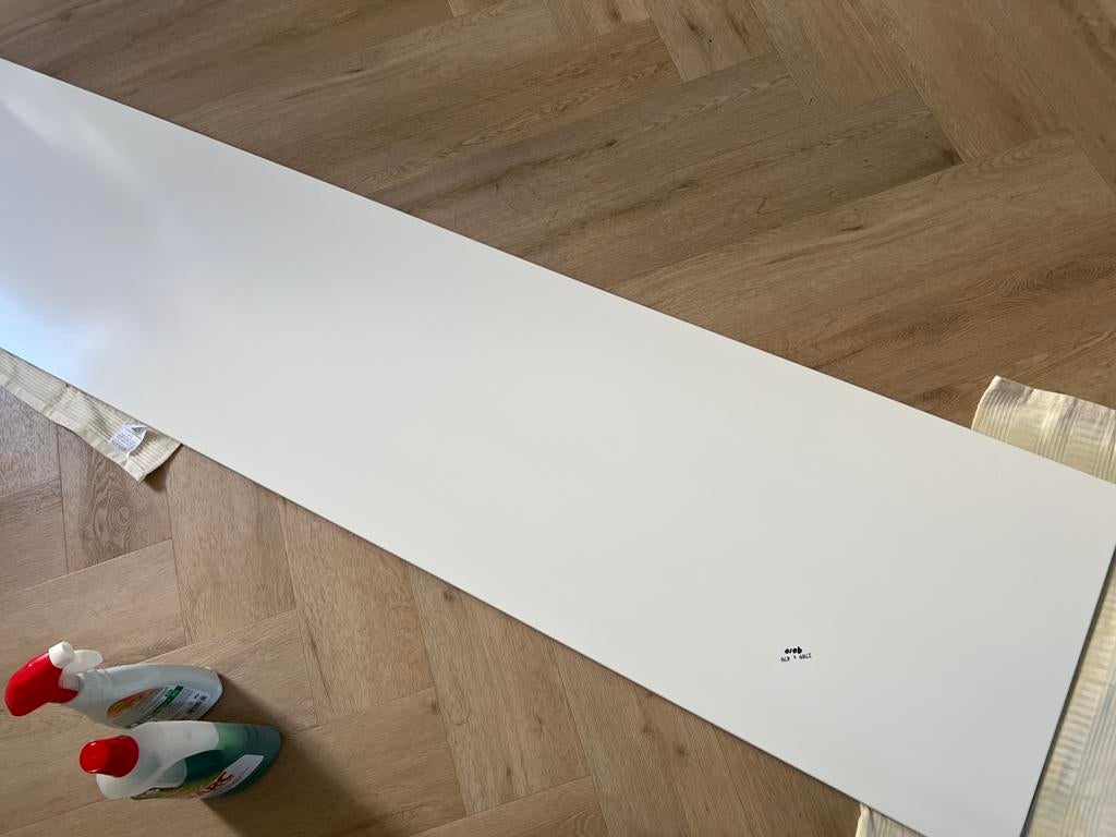 Glaswand 2,79 x 47, Huis en Inrichting, Keuken | Keukenelementen, Ophalen, Wit, Zo goed als nieuw, 200 cm of meer