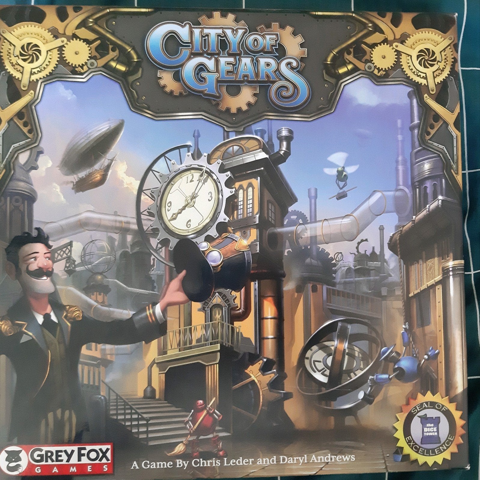 City of Gears - Strategisch bordspel van Grey Fox Games, Drie of vier spelers, Ophalen of Verzenden, Zo goed als nieuw, Grey Fox Games