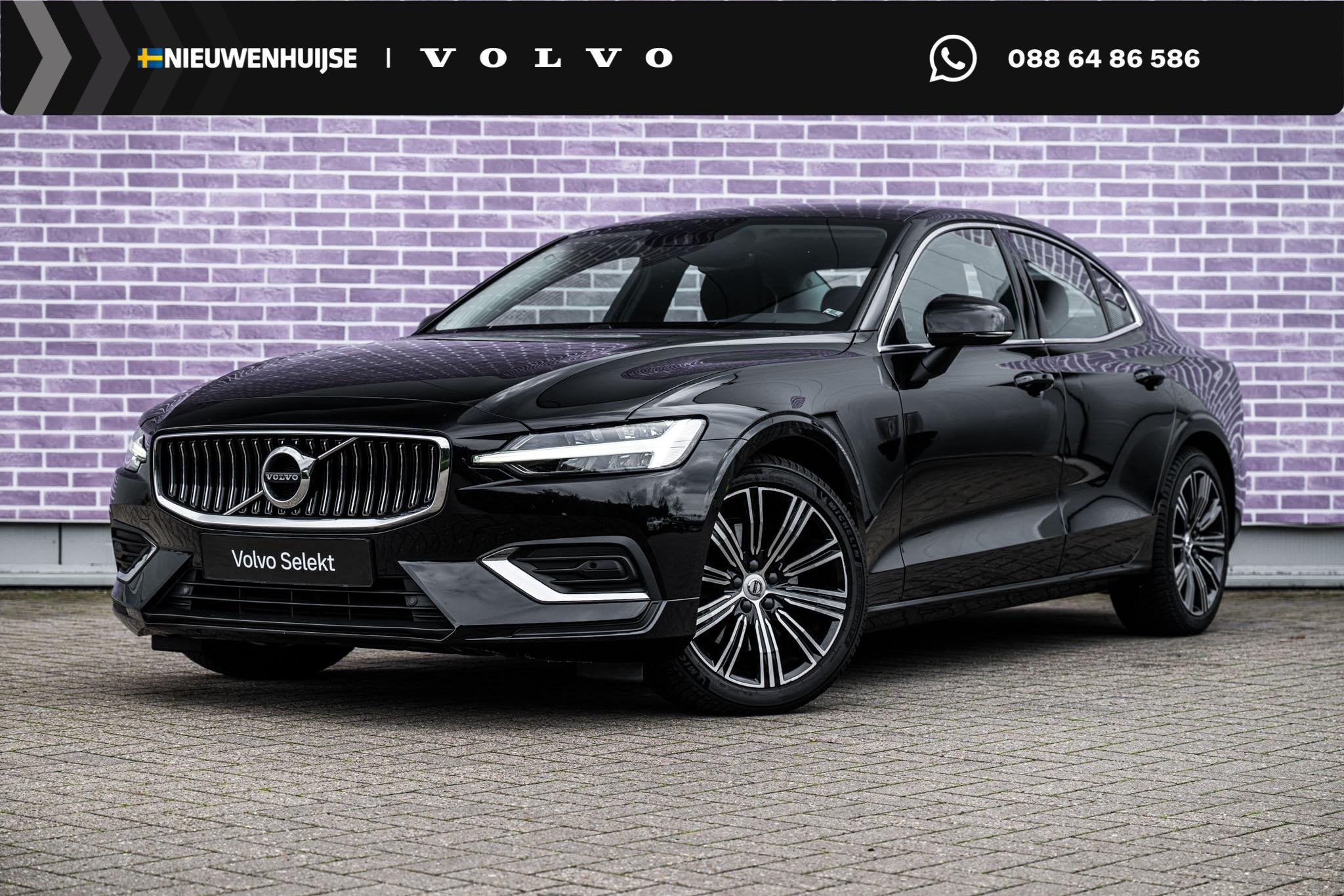 Volvo S60 2.0 B4 Plus Bright | Adaptieve Cruise Control | BL, Auto's, 12 maanden, Euro 6, S60, Zwart