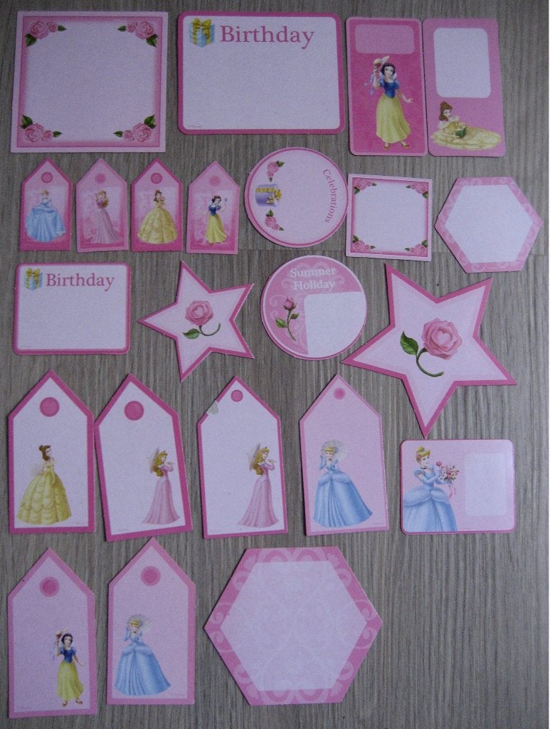 Disney Prinsessen Labeltjes - Diverse Figuren, Hobby en Vrije tijd, Scrapbooking, Ophalen of Verzenden, Zo goed als nieuw, Versiering of Embellishment