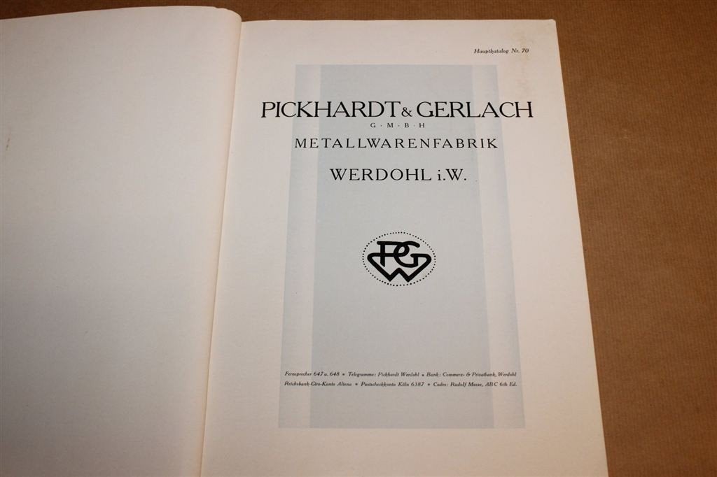 Pickhardt & Gerlach 1934 — Hauptkatalog Nr 70, Ophalen of Verzenden, Gelezen
