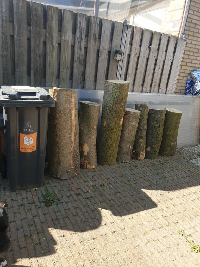 Partij haardhout kachelhout dikke eiken stammen!!!!, Tuin en Terras, Haardhout, Minder dan 3 m³, Ophalen
