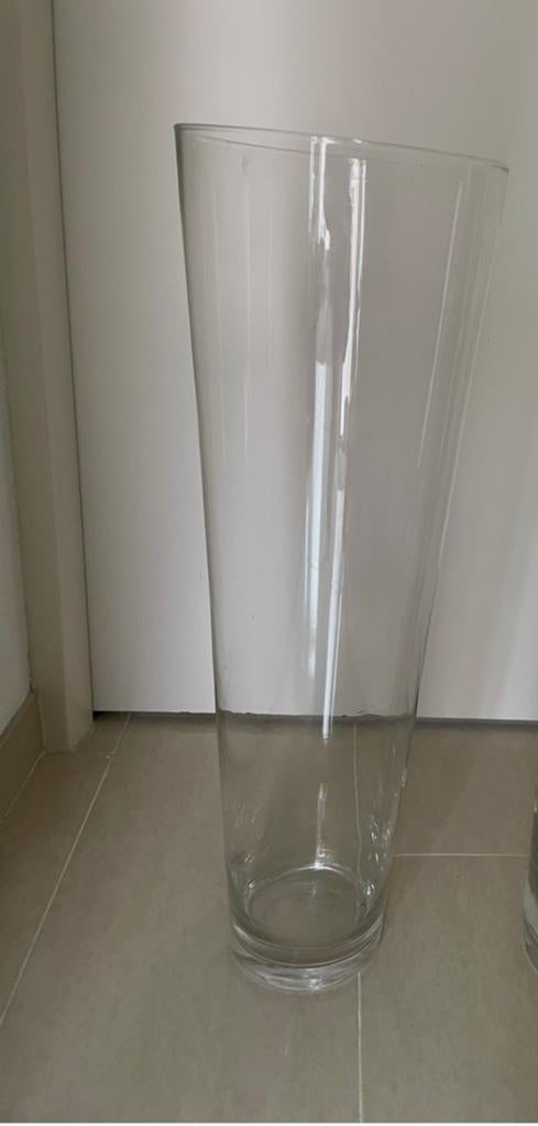 Grote glazen vaas van 70 cm, Huis en Inrichting, Woonaccessoires | Vazen, Ophalen, Overige kleuren, 50 tot 75 cm, Glas