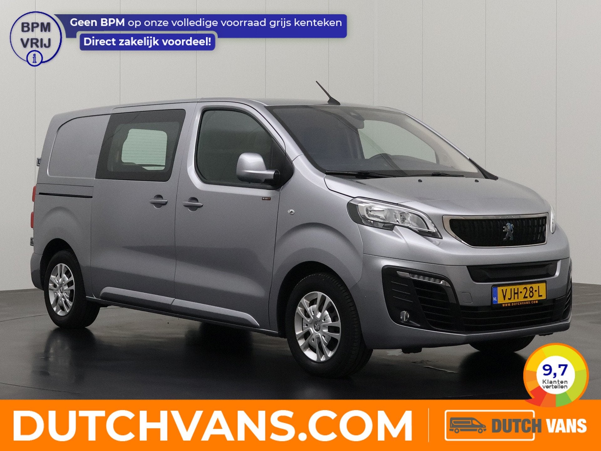 Peugeot e-Expert Lang 75 kWh Pro | Elektrisch SOH 92% | Navi, Dealer onderhouden, 136 pk, Gebruikt, Zwart