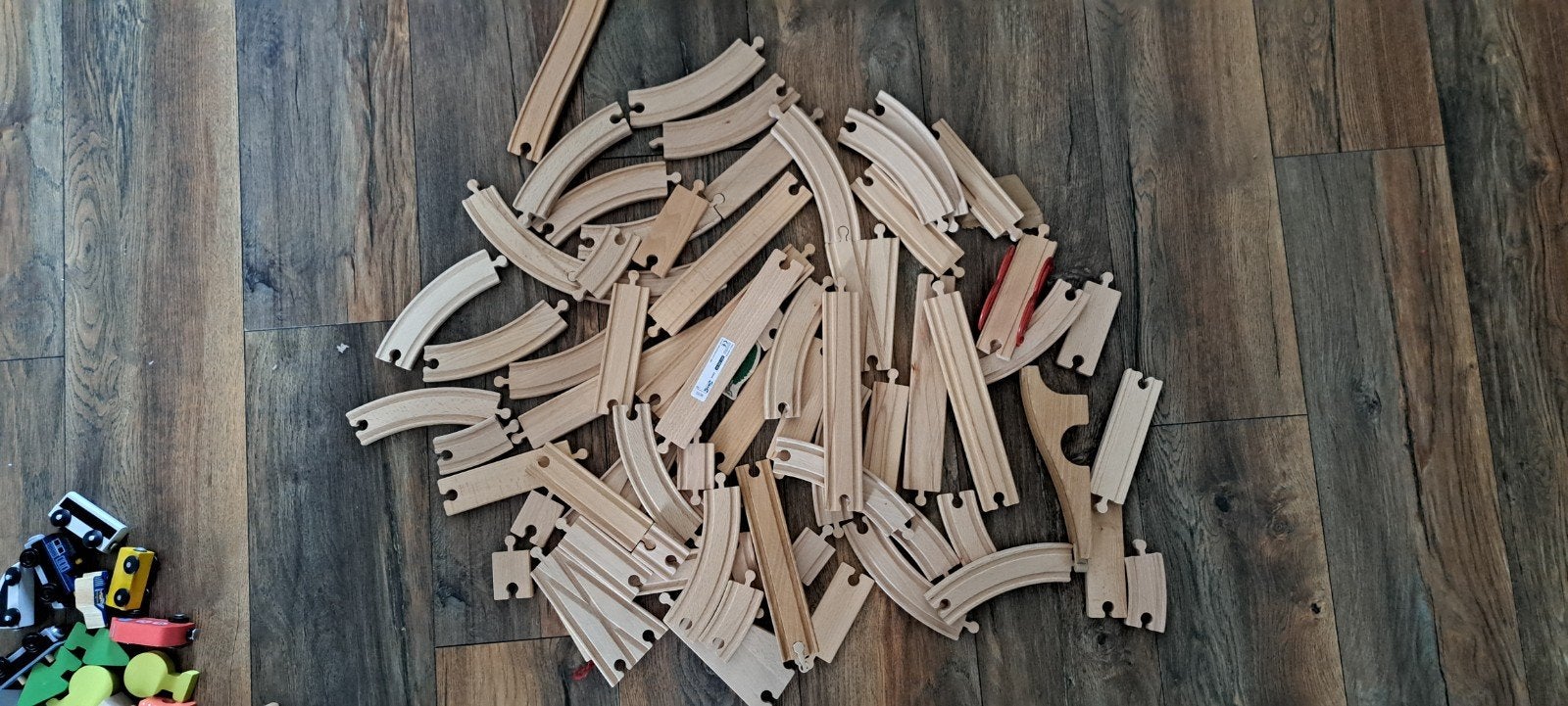 houten  treinbaan, Ophalen, Zo goed als nieuw, Duw- of Trekspeelgoed