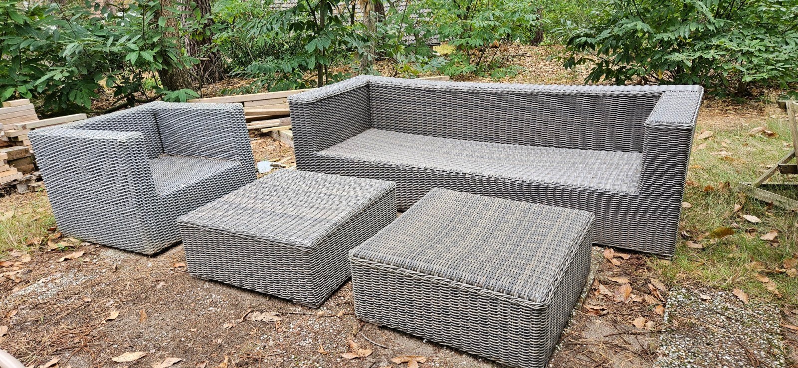 Loungeset / Lounge set gratis af te halen, Ophalen, Gebruikt, Kunststof, Bank