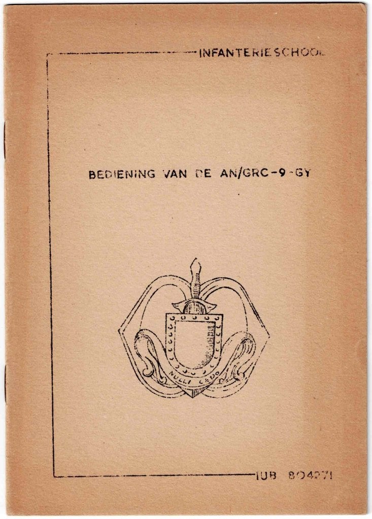 Bediening van de AN/GRC-9-GY (zender - ontvanger), Ophalen of Verzenden, Landmacht, Nederland, Boek of Tijdschrift