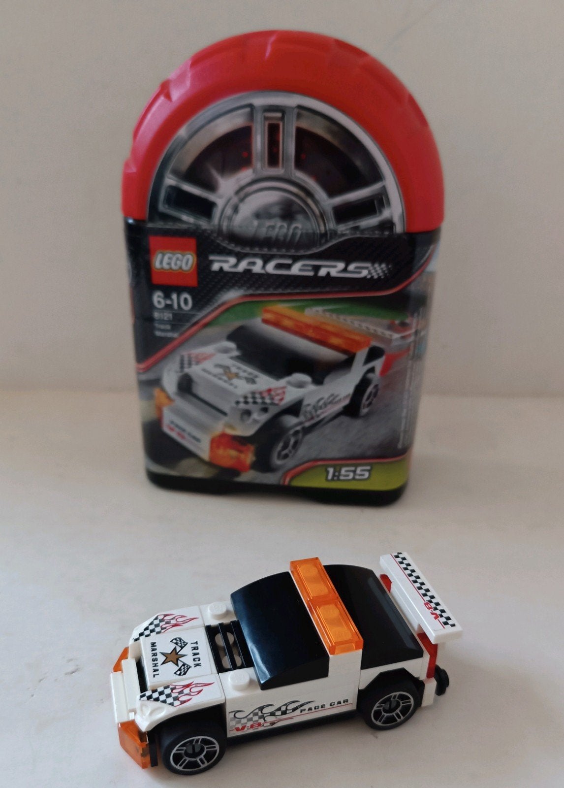 Lego Racers 8121 Track Marshall compleet met doosje, Gebruikt, Compleet, Lego, Ophalen of Verzenden