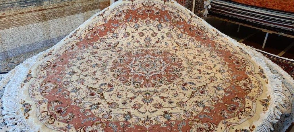 Rond TABRIZ Perzisch tapijt 200cm/kleed/Kelim/20% korting, Www.simatapijten.nl, Rond, Ophalen of Verzenden, 200 cm of meer