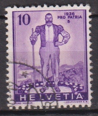 Zwitserland 1936 Pro Patria Verdedigingsfonds, Verzenden, Gestempeld, Overige thema's