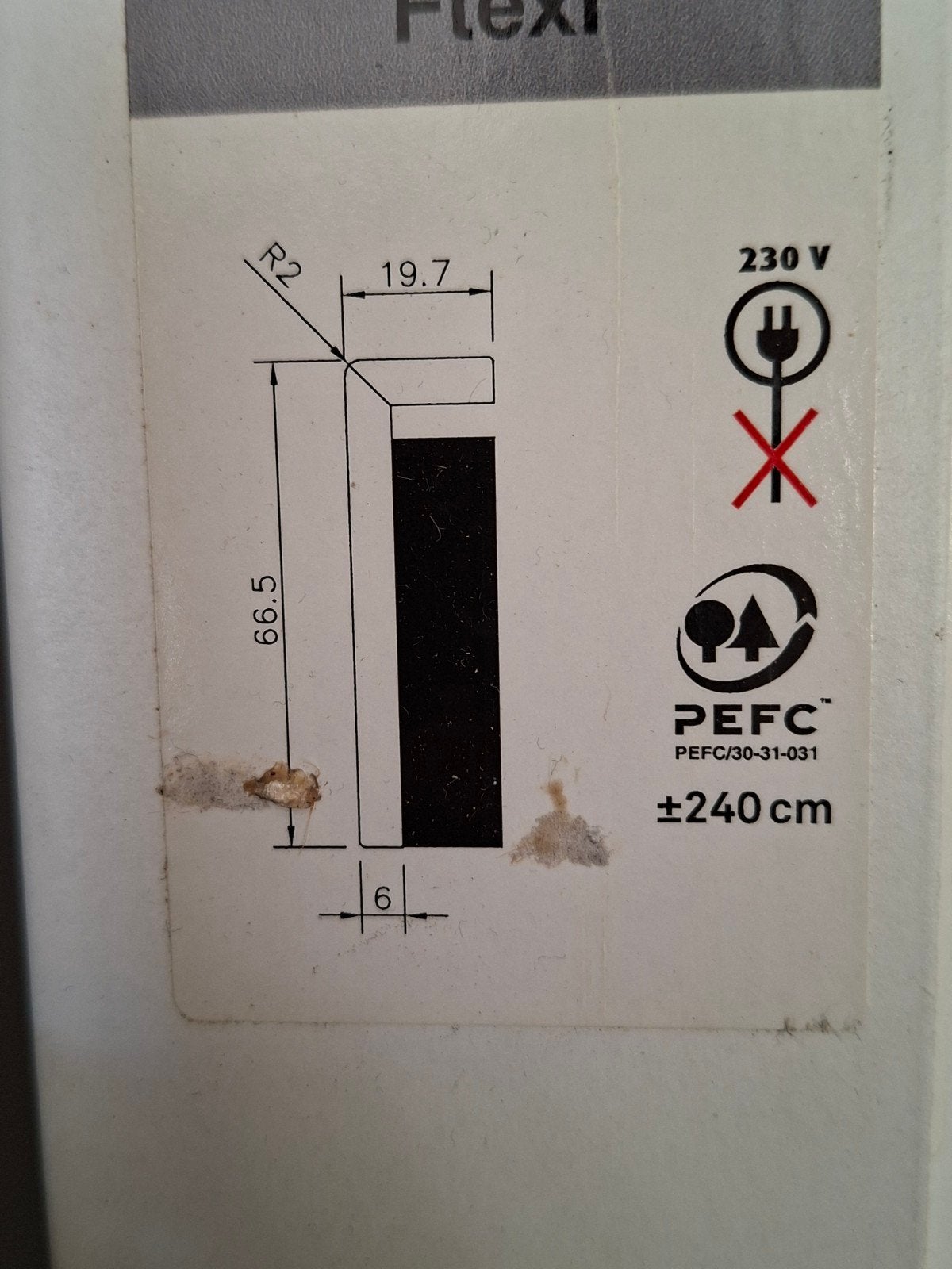Witte opstaande plinten - 4x 2.40m (66.5x19.7mm), Ophalen, Nieuw, Mdf, 200 tot 250 cm