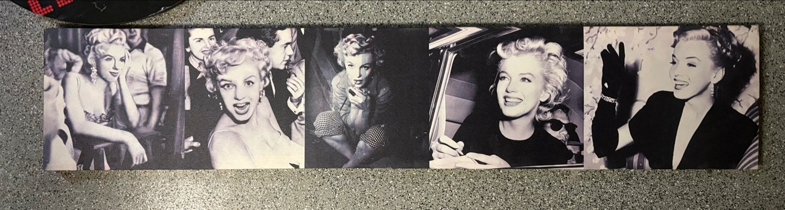 Marilyn Monroe Zwart-Wit Canvas Schilderij, Gebruikt, Ophalen of Verzenden, Schilderij, 100 tot 125 cm