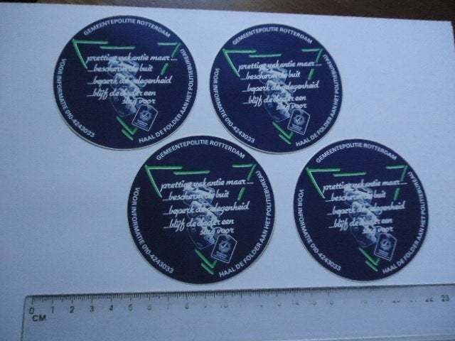 sticker oud Gemeentepolitie Rotterdam politie bureau retro 4, Verzenden, Zo goed als nieuw, Bedrijf of Vereniging