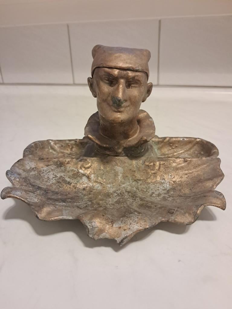 Antieke inktpot met figuur - Art Nouveau/Jugendstil, Ophalen of Verzenden