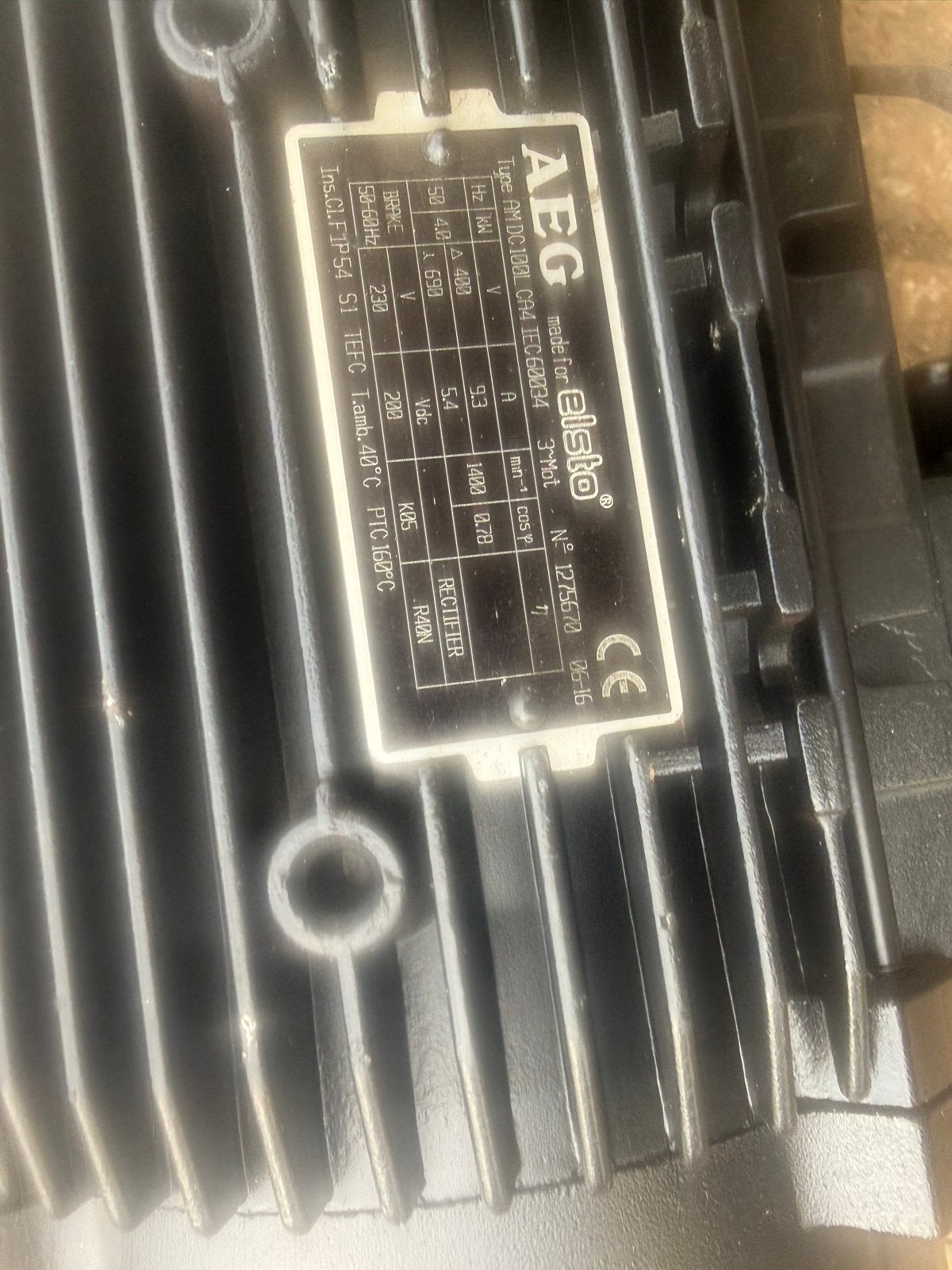 AEG Elsto Elektromotor 3-fase 1.1kW 1400 rpm, Doe-het-zelf en Verbouw, Motoren, Ophalen of Verzenden, Gebruikt, Elektromotor, 1400 tot 1800 rpm