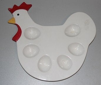Eierbord voor 6 eieren, Huis en Inrichting, Keuken | Servies, Zo goed als nieuw, Schaal of Schalen, Overige stijlen, Keramiek