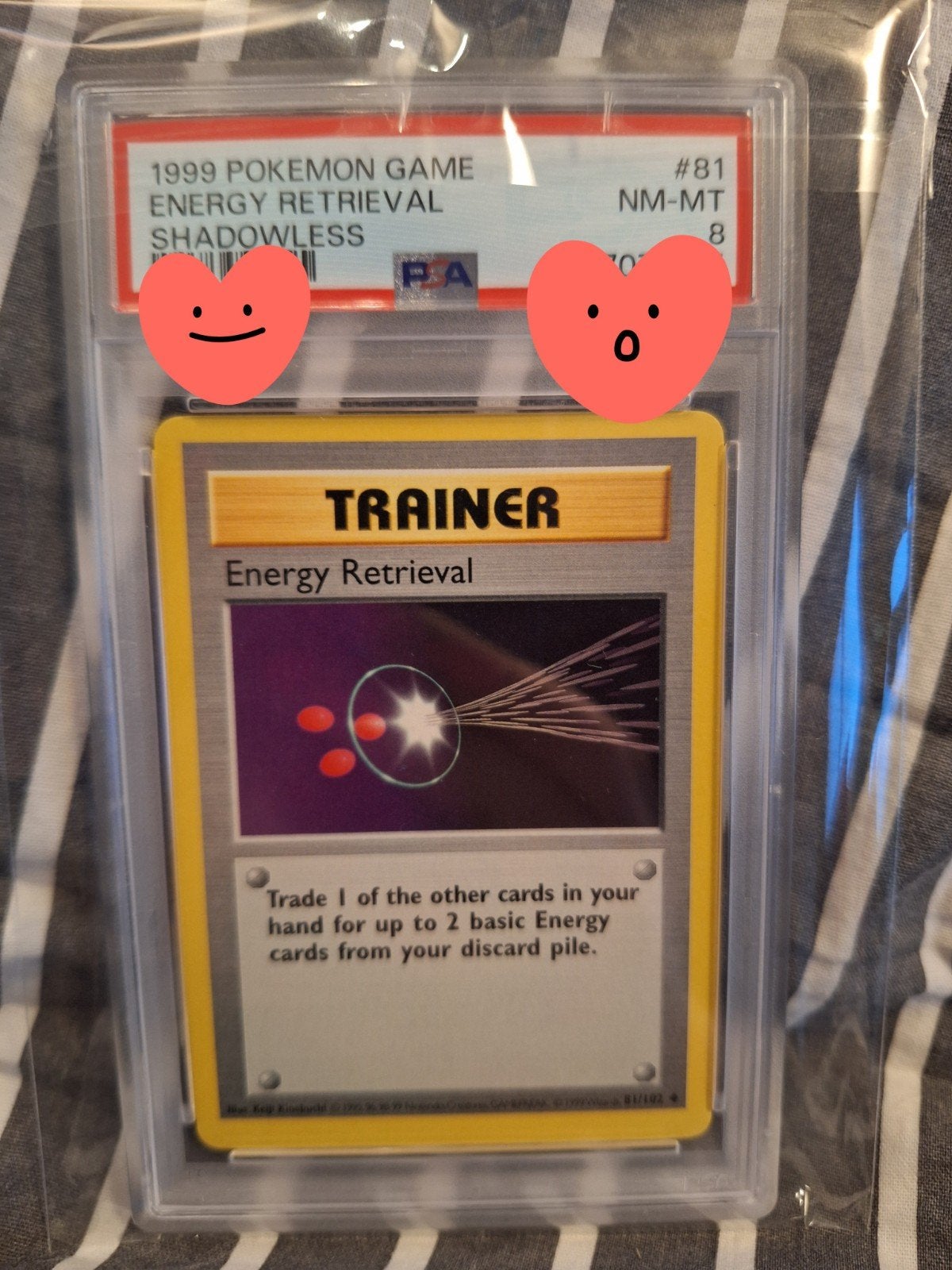 PSA 8 Pokemon Energy Retrieval Shadowless 1999 NM-MT, Ophalen of Verzenden