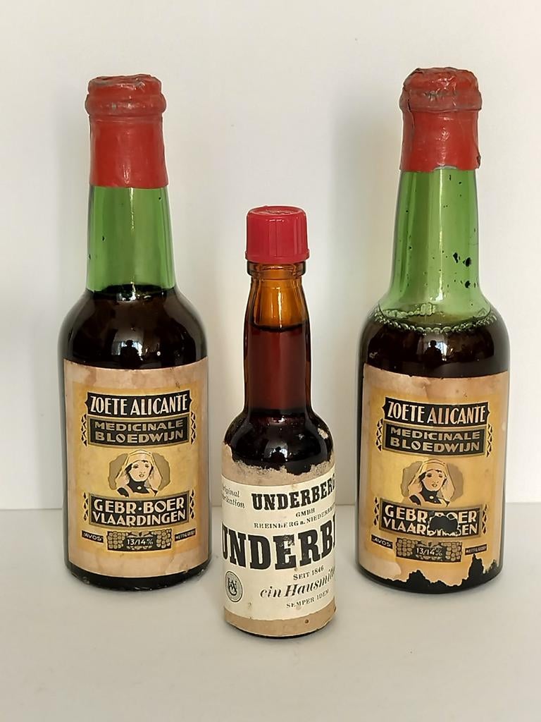Vintage Pleegzuster Bloedwijn & Underberg Flesjes, Ophalen of Verzenden