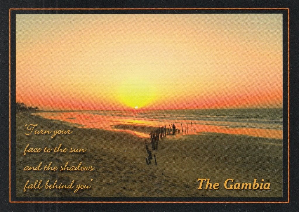 Ansichtkaart - The Gambia - Levensspreuken 2 - Zonsondergang, Verzenden, 1980 tot heden, Ongelopen, Overige thema's