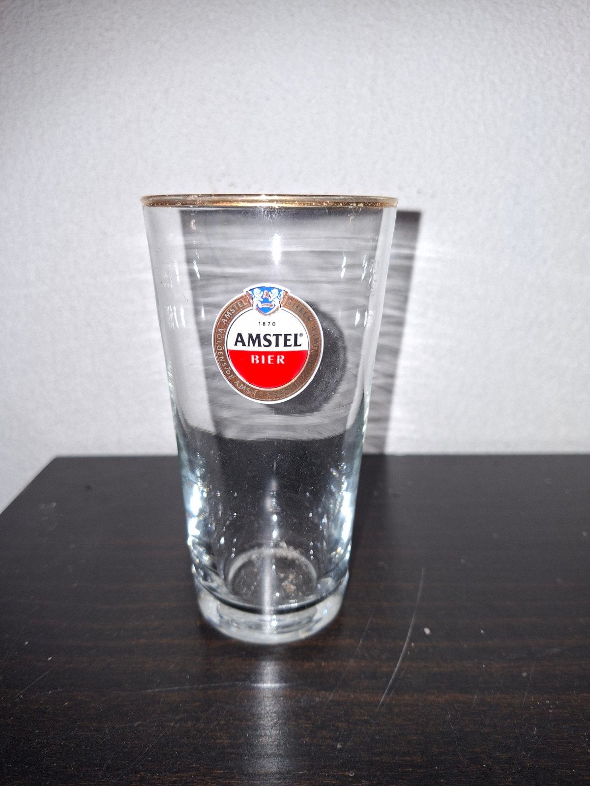Amstel Bierglas met gouden rand, Ophalen, Gebruikt, Bierglas