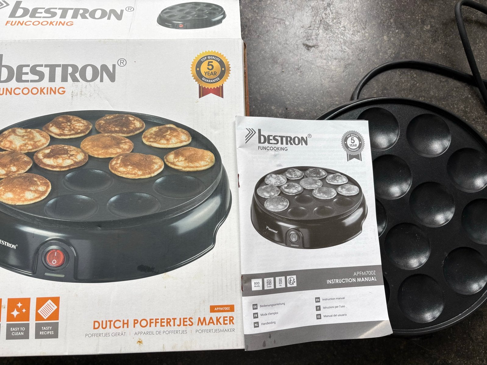 Bestron Poffertjesmaker in doos, Witgoed en Apparatuur, Ophalen of Verzenden, Zo goed als nieuw