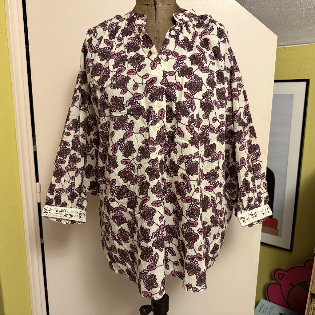 Lonneke Nooteboom katoenen blouse Mt L/XL = 42/44/46 ZGAN!, Overige kleuren, Verzenden, Maat 42/44 (L), Zo goed als nieuw