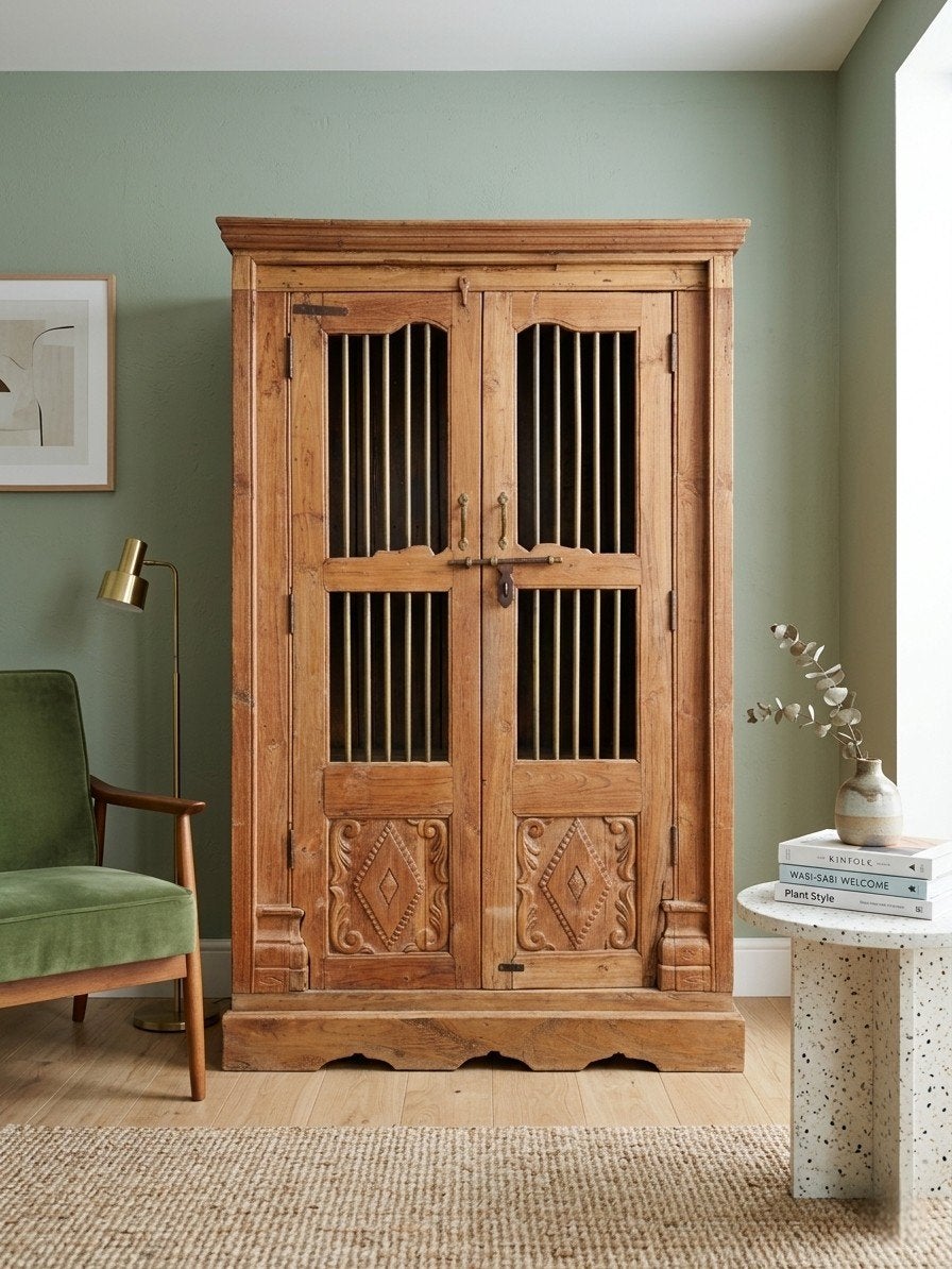 ⚠️OPRUIMING Antieke XL authentieke spijlenkast vintage kast, Verzenden