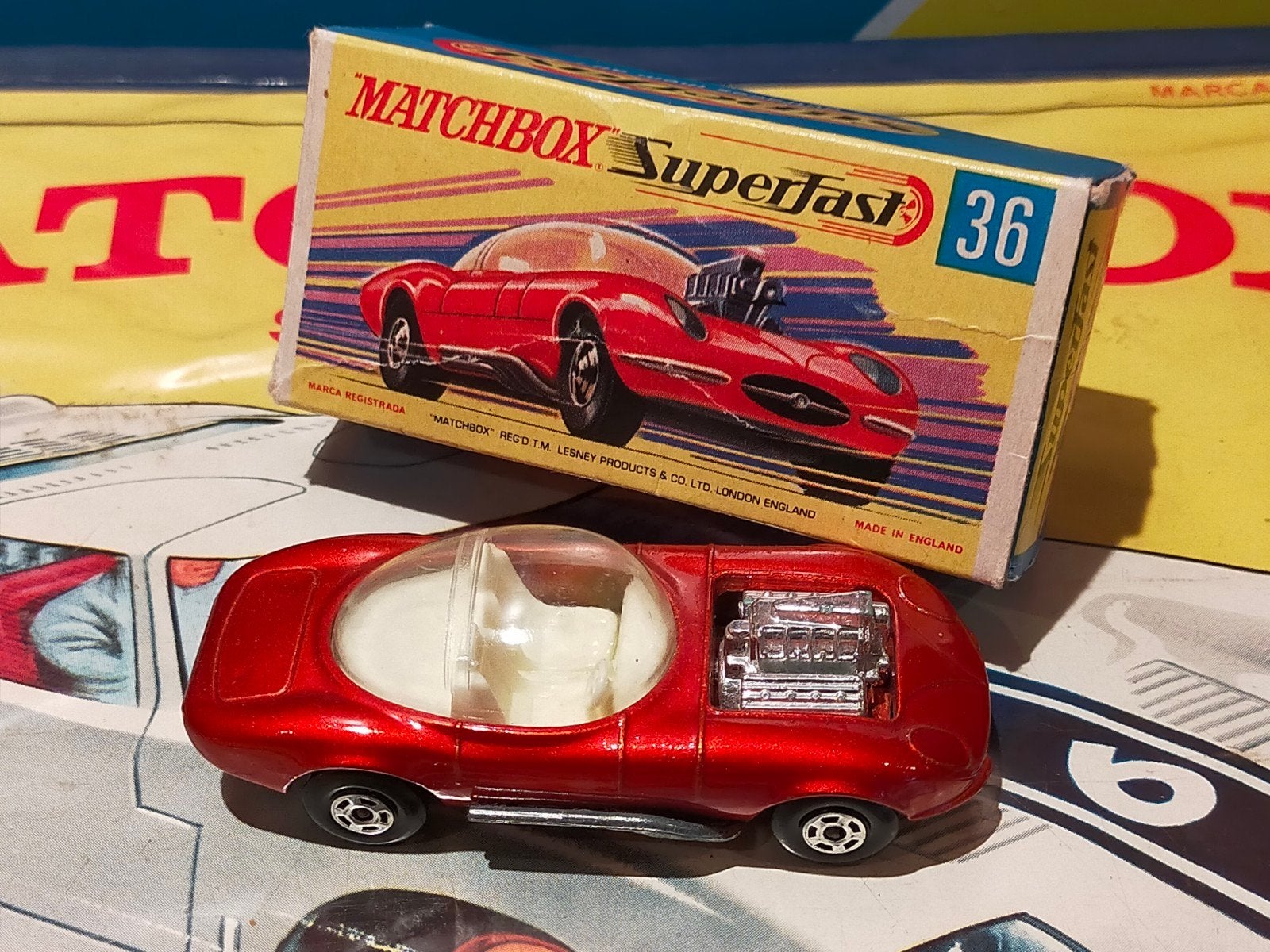 Lesney Matchbox Superfast MB 36 Jaguar Draguar met doosje., Hobby en Vrije tijd, Modelauto's | 1:87, Ophalen of Verzenden, Nieuw