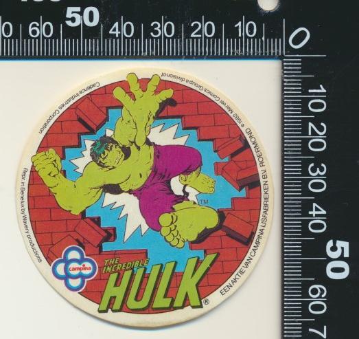 Sticker: Campina - De Hulk (7), Verzamelen, Stickers, Ophalen of Verzenden, Zo goed als nieuw, Strip of Tekenfilm