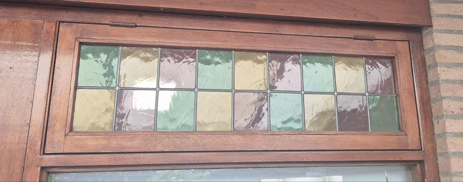 Set van 4 Jaren '30 Glas-in-Lood Bovenlichten (Matchend), Doe-het-zelf en Verbouw, Glas en Ramen, Minder dan 80 cm, Minder dan 80 cm
