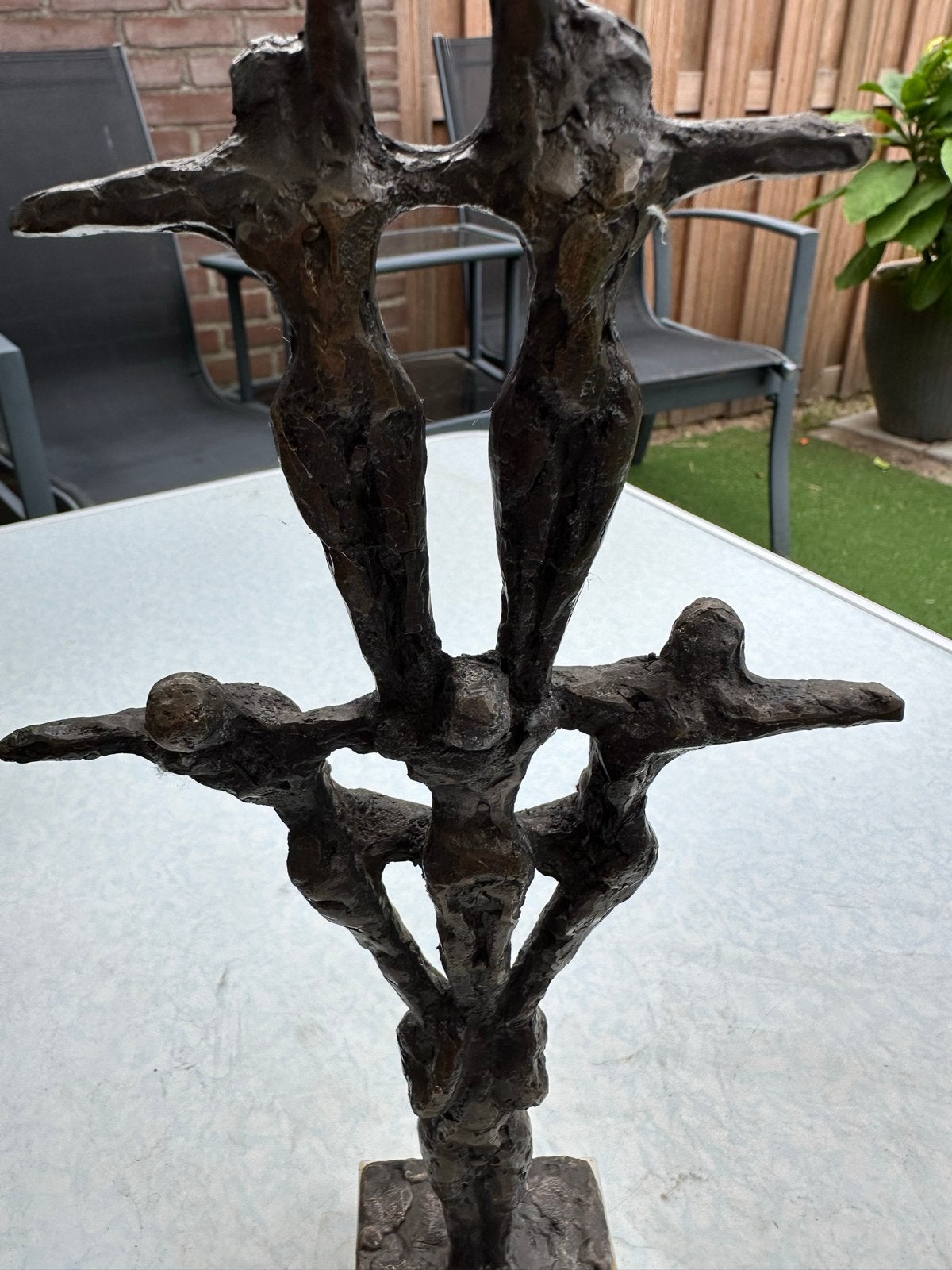 Bronzen Beeld van John Bier - Abstracte Mensfiguren, Antiek en Kunst, Kunst | Beelden en Houtsnijwerken, Ophalen, Groep mensen
