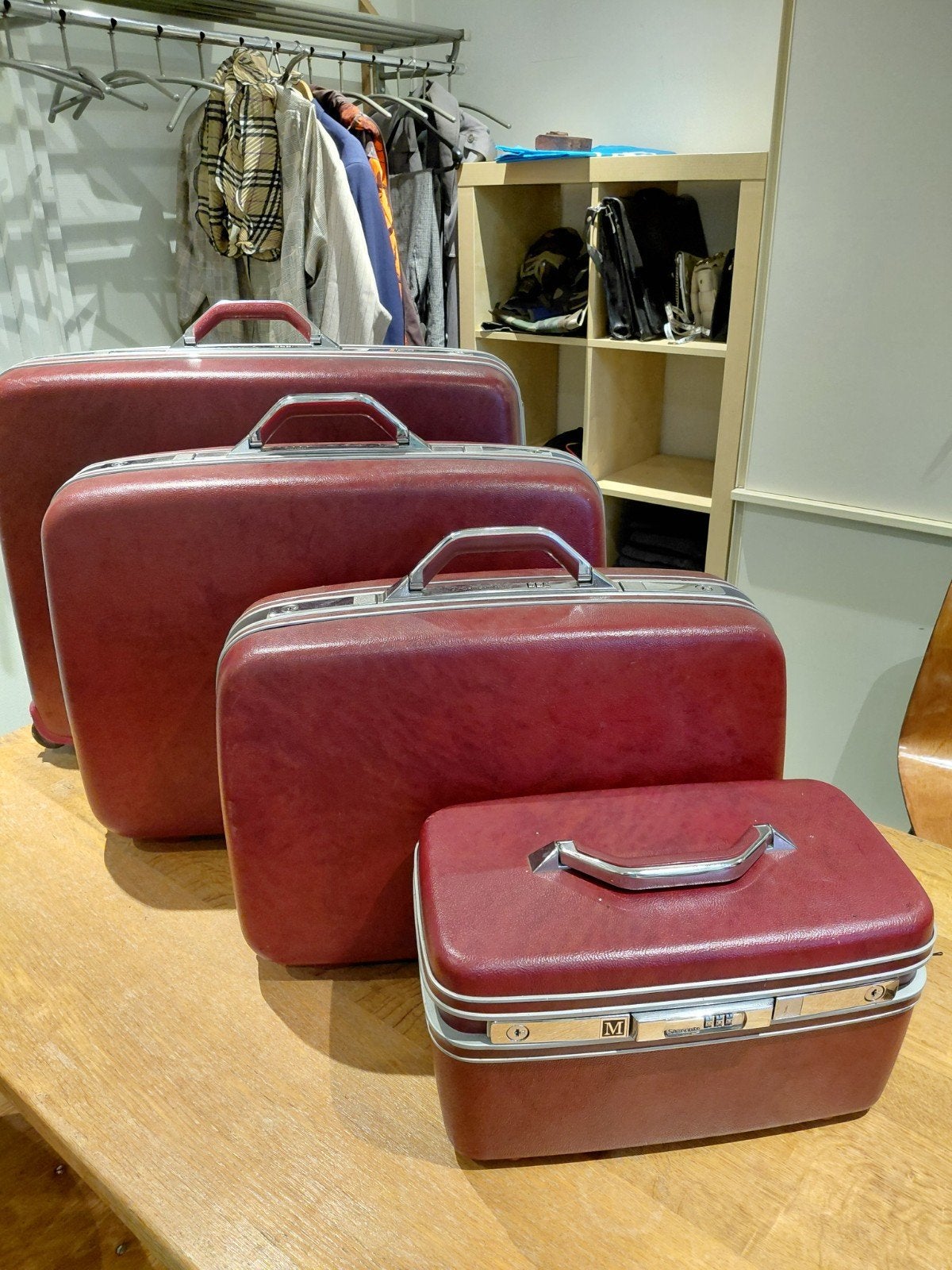 Vintage Samsonite Koffer Set - 4 Stuks Rood, Ophalen