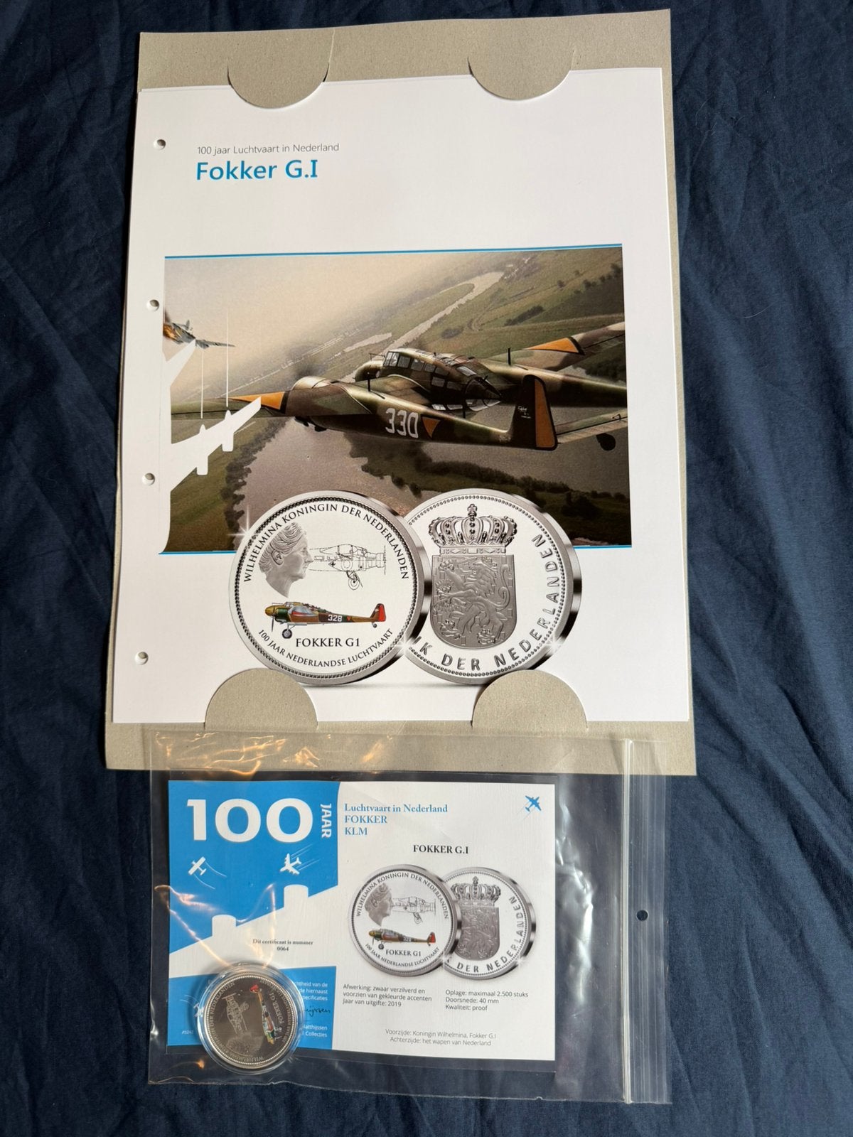 100 jaar luchtvaart munt 8 Fokker GI, Ophalen of Verzenden, Nieuw, Overige typen