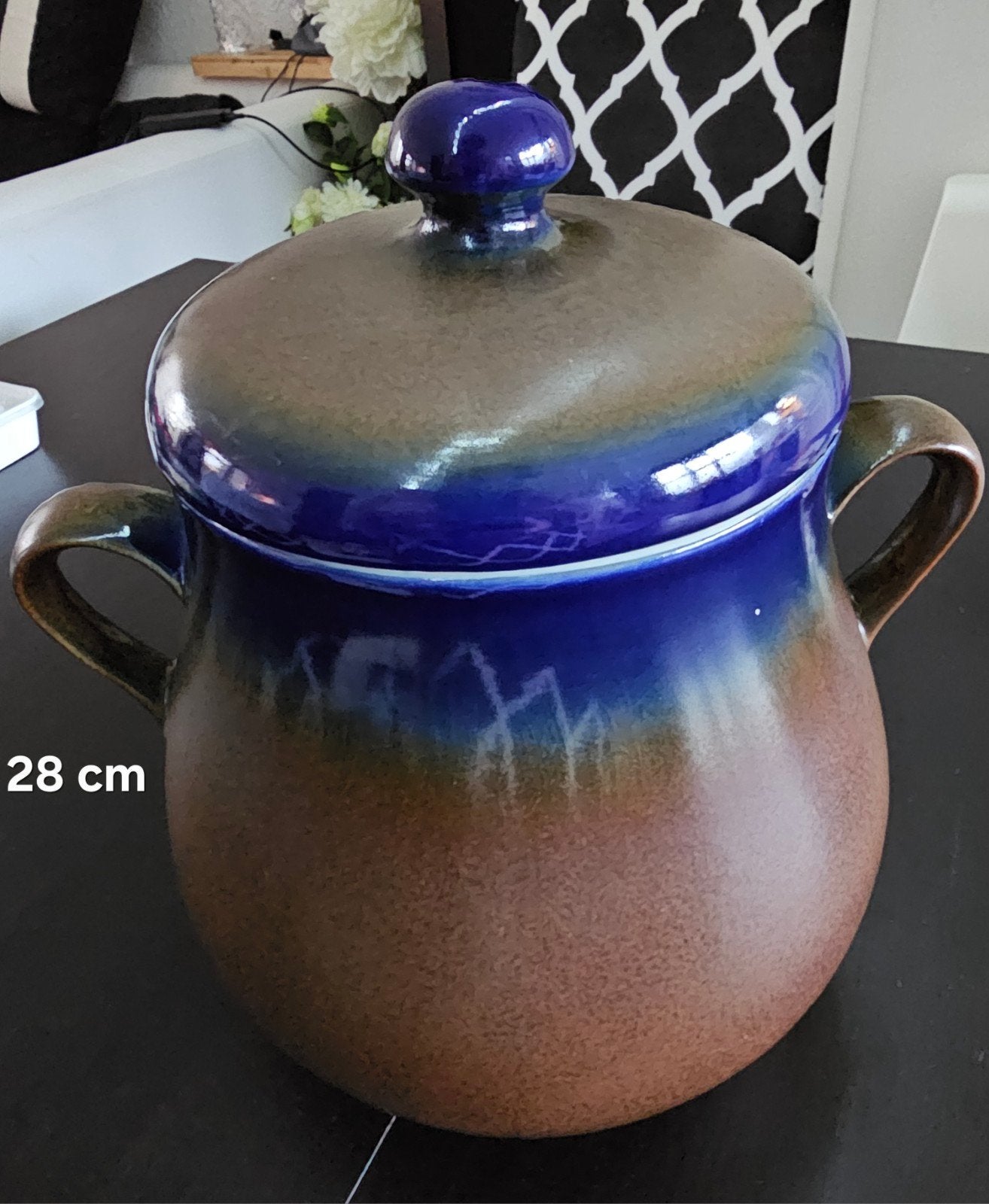 Mooie, grote keramische pot met deksel. Oude pot, is van mij, Ophalen of Verzenden, Overige materialen, Pot, Bus of Blik