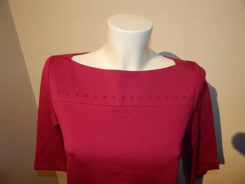 Marccain cyclaam fucia roze jurk zilveren studs rij N3/M, Maat 38/40 (M), Verzenden, Zo goed als nieuw, Roze