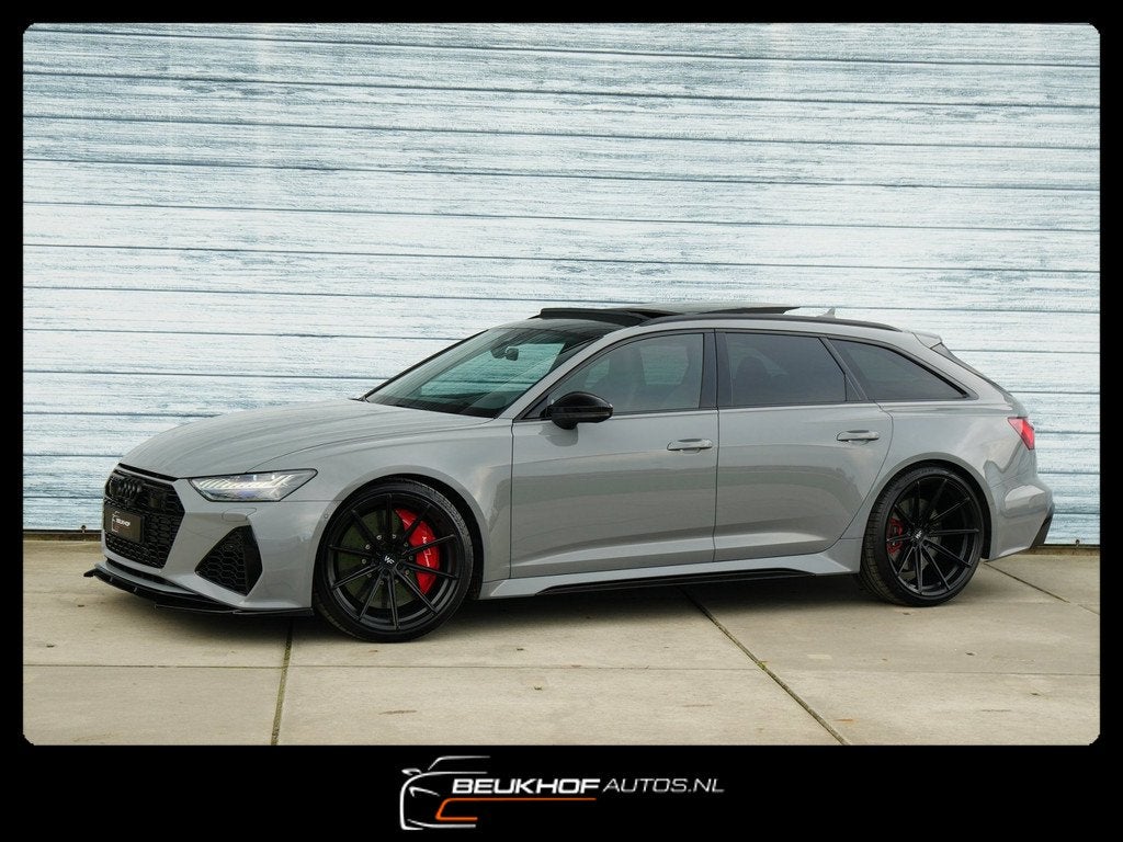 Audi Rs6 4.0 TFSI Akrapovic Panorama Trekhaak Garantie, Auto's, Automaat, Gebruikt, 600 pk, Automatische klimaatregeling