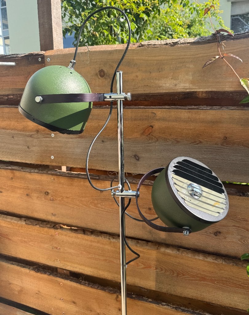 Herda | Vintage lamp | Bollamp | Oud groen | Hersteld | BLF, Vintage | Design | 70ties | Vloerlamp | Groen | Retro | BLF | ©, Zo goed als nieuw