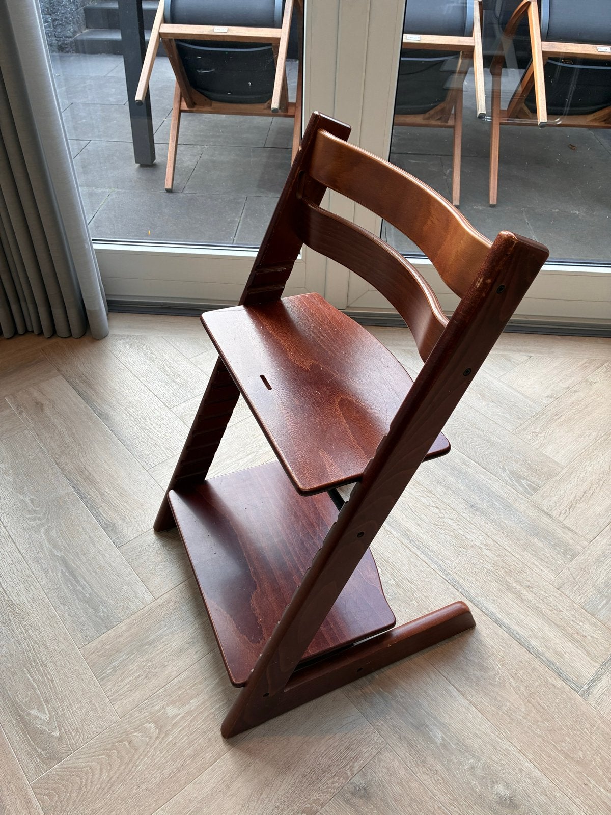 Stokke Tripp Trapp meegroeistoel in houtkleur, Ophalen, Gebruikt, Meegroeistoel, Aanschuifbaar