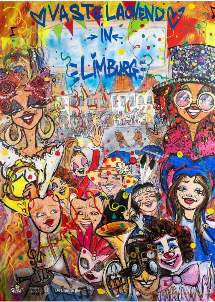 Carnavalsposter Limburg 2026 Thijs Heijnen, Ophalen of Verzenden, Zo goed als nieuw, A1 t/m A3, Film en Tv