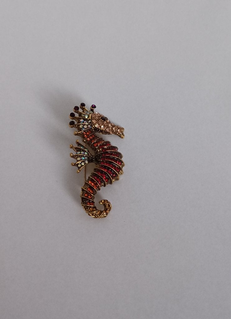 Zeepaardje broche, Overige materialen, 4 tot 7 cm, Overige kleuren, Nieuw