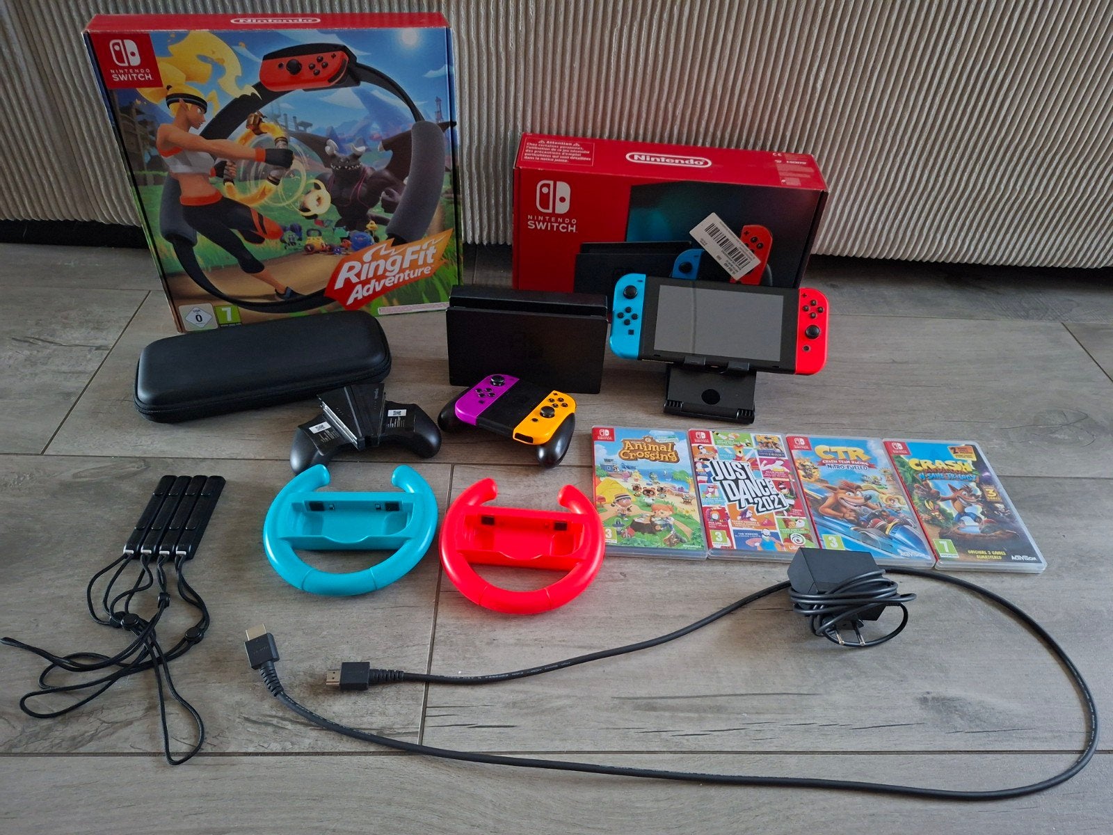 Nintendo switch, extra joy con set, spellen, Spelcomputers en Games, Ophalen, Zo goed als nieuw, Met 2 controllers, Switch 2019 Upgrade