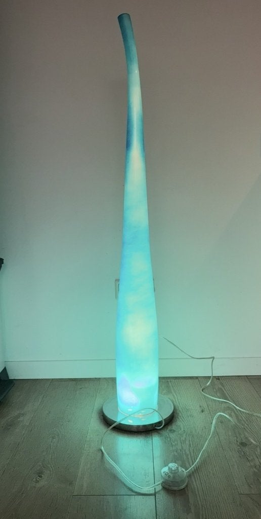 Unieke Turquoise vloerlamp, Huis en Inrichting, Ophalen, Gebruikt, Glas, Modern, eigentijds, Italiaans geïnspireerd