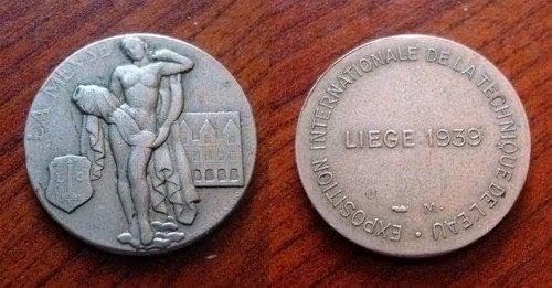 verzilverde medaille, Tentoonstelling Watermaatschappij 1939, Verzenden, Overige materialen, Buitenland