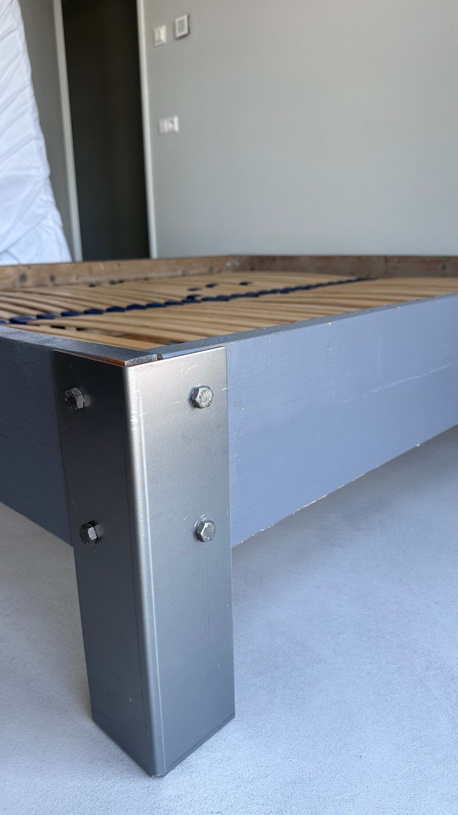Tweepersoonsbed met lattenbodems - 180x200 cm, Ophalen, Tweepersoons, 180 cm, 200 cm