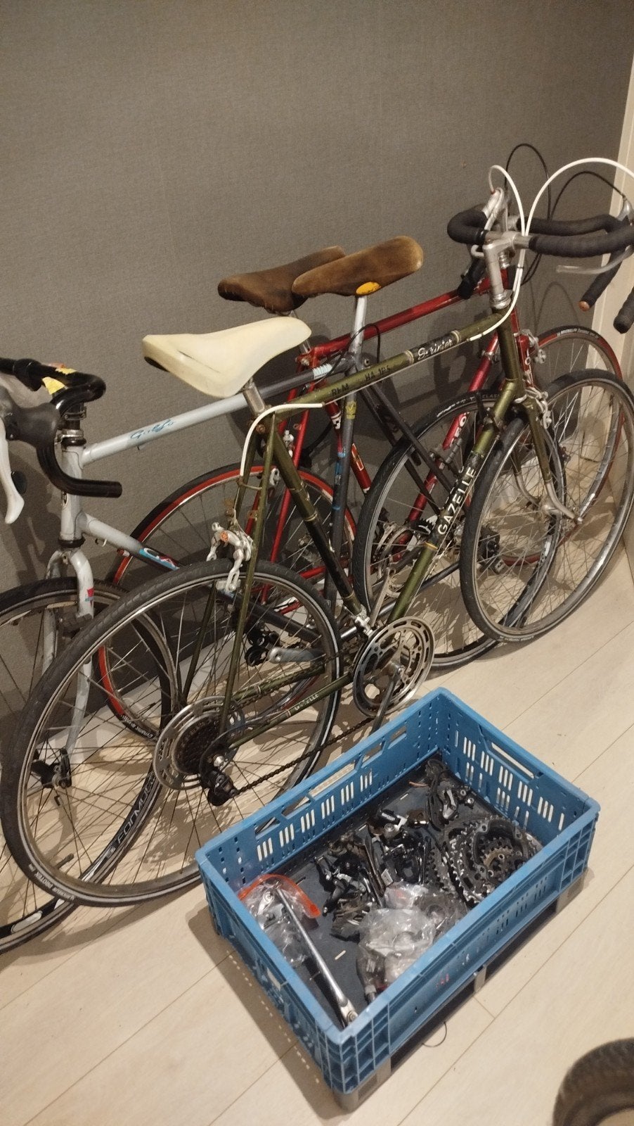 3x stalen Vintage Racefietsen / gravelbike extra Onderdelen, Ophalen, Gebruikt, Gazelle, 10 tot 15 versnellingen