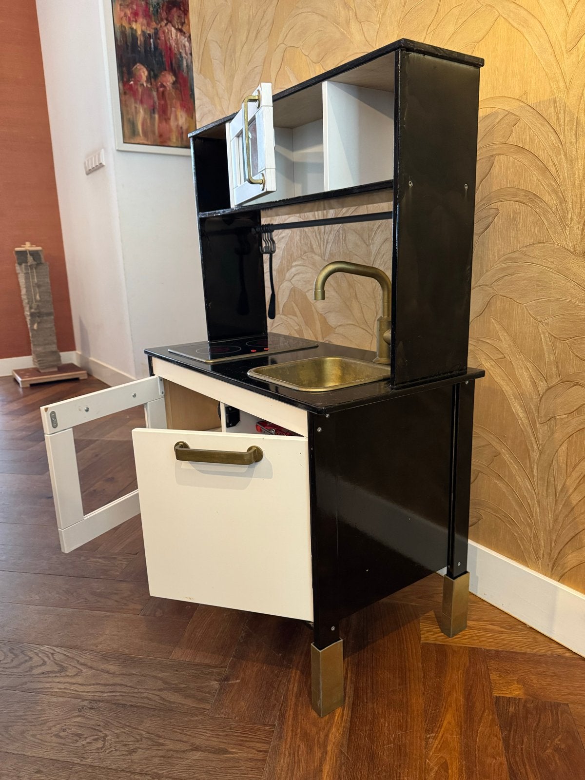 IKEA Speelkeuken - Zwart met gouden details, Ophalen, Gebruikt, Hout, Speelkeuken