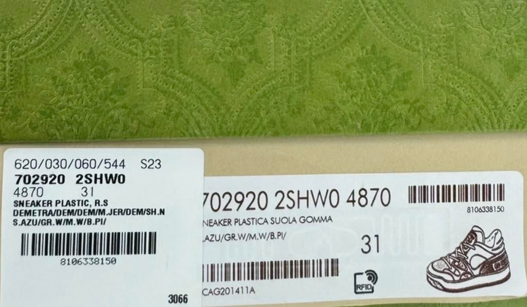 Gucci multicolor basket sneakers maat 31 NIEUW (550 euro), Schoenen, Gucci EU, Customercare@gucci.com, Zo goed als nieuw