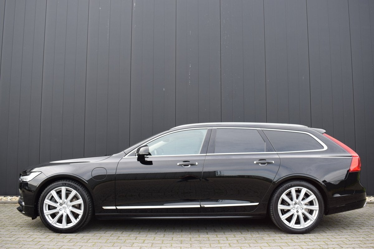 Volvo V90 2.0 T8 392pk AWD Inscription LED | Zwart Leder | C, Auto's, Automaat, 4 cilinders, Leder, Vierwielaandrijving