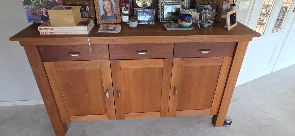 Dressoir van Noten- & Kersenhout, Huis en Inrichting, Kasten | Dressoirs, Ophalen, Gebruikt, 25 tot 50 cm, Kersenhout