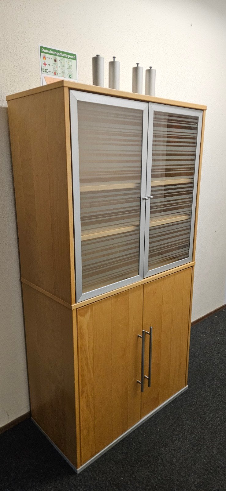 Ikea Kast Hout met Glas - 5 Planken, 175cm Hoog, Ophalen, Gebruikt